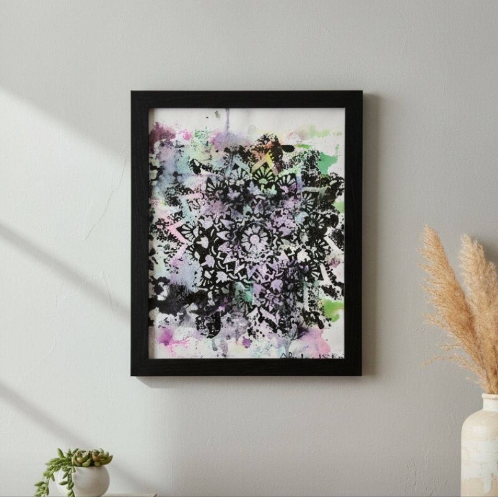 HANDCRAFTED Abstract Frame Painting HANDPAINTED Artwork HANDMADE Wall Art Decor